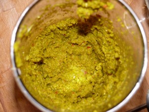 Grüne Curry Paste, zerkleinert