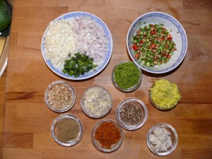 Zutaten für Grüne Curry Paste