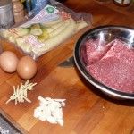 Zutaten für Bambus mit Rindfleisch