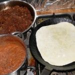 Tortilla, Hackfleisch- und Bohnenfüllung