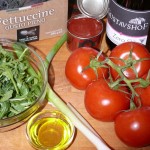 Fettuccine al nero di seppia con pomodoro e rucola - Zutaten